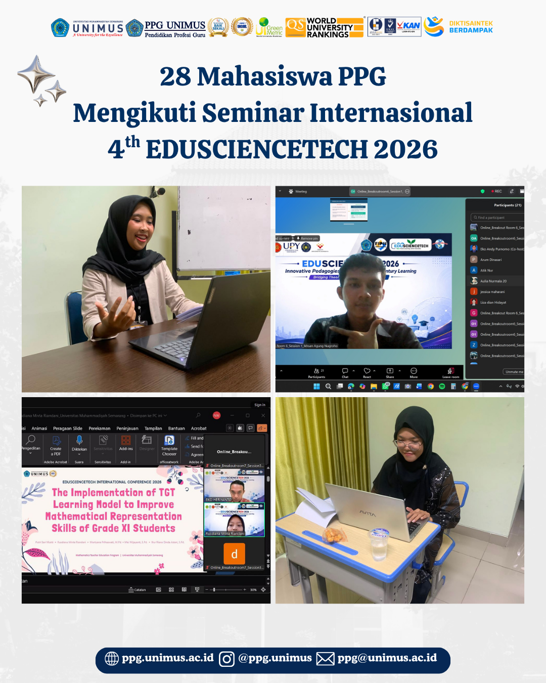 28 Mahasiswa PPG UNIMUS Ikuti Seminar Internasional EDUSCIENCETECH 2026
