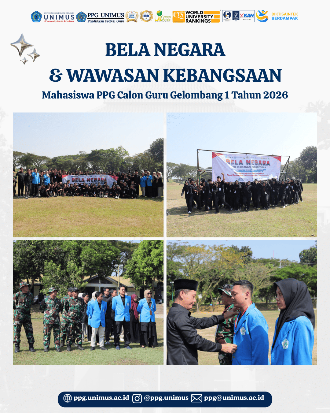 PPG UNIMUS Gelar Pelatihan Bela Negara dan Wawasan Kebangsaan bagi Calon Guru Gelombang 1 Tahun 2026