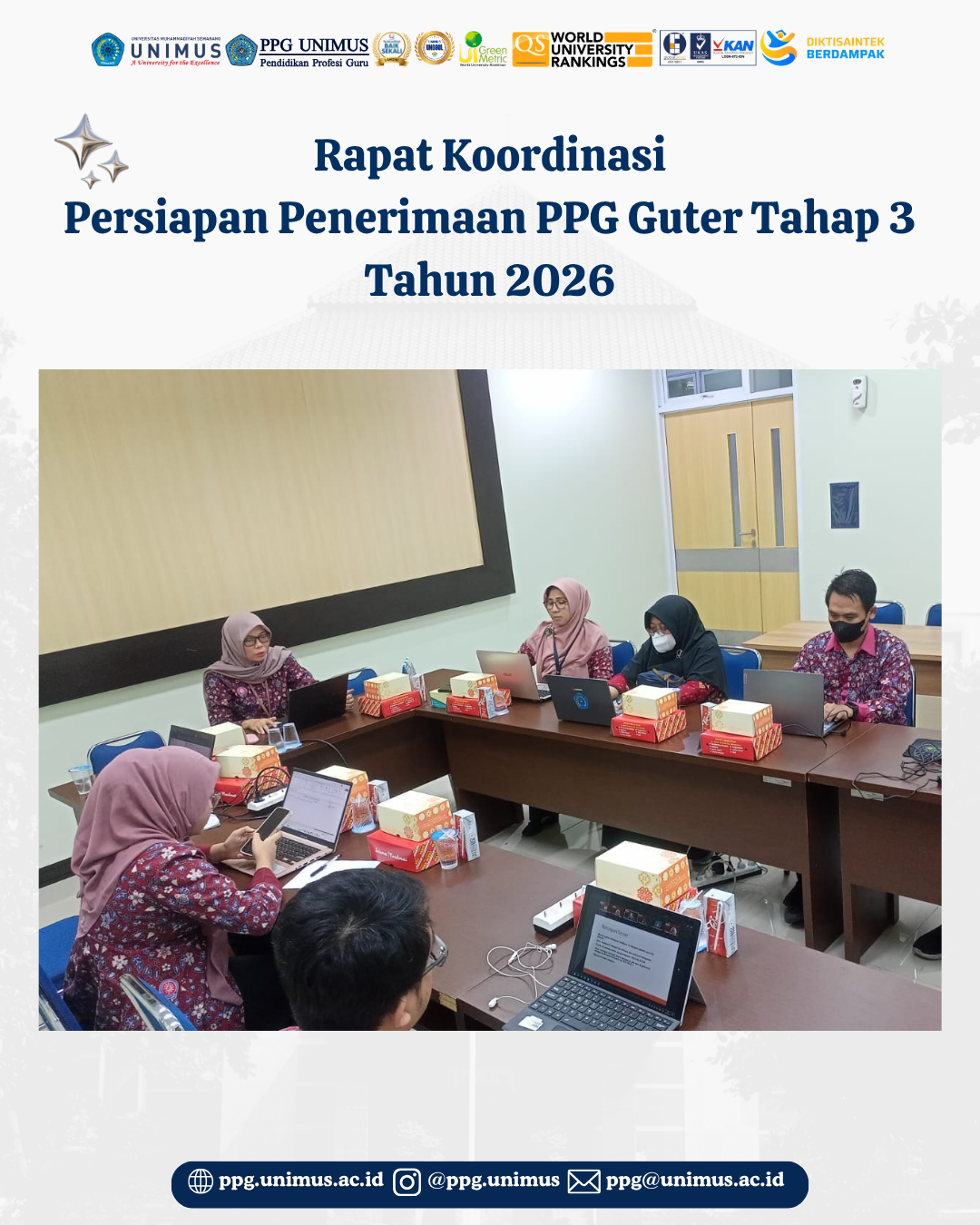 PPG UNIMUS Gelar Rapat Koordinasi Persiapan Penerimaan PPG Guter Tahap 3 Tahun 2026